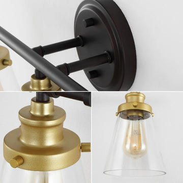 Hollis 23.75" 3-Light Traditional Farmhouse Vanity Light with Bathroom Hardware Accessory Set - JONATHAN Y